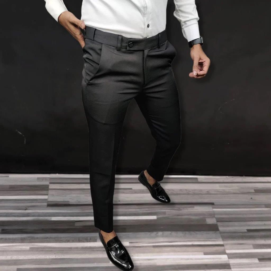 Casual Pants Men Slim Fit Business Dress Pants Ankle Length Streetwear |  Mens pants casual, Mens dress pants, Mens pants fashion